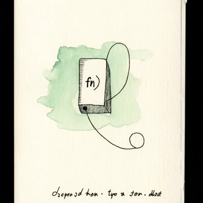 Rectangle labelled fn() with a curved self-loop arrow representing recursion
