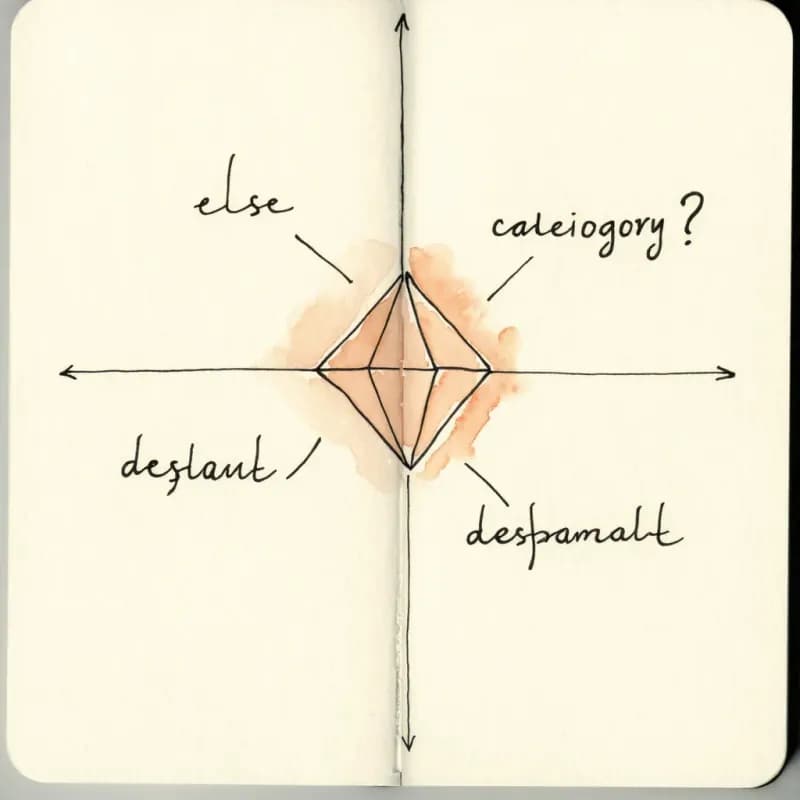 Diamond labelled category? with three labelled branches and a fourth labelled else / default