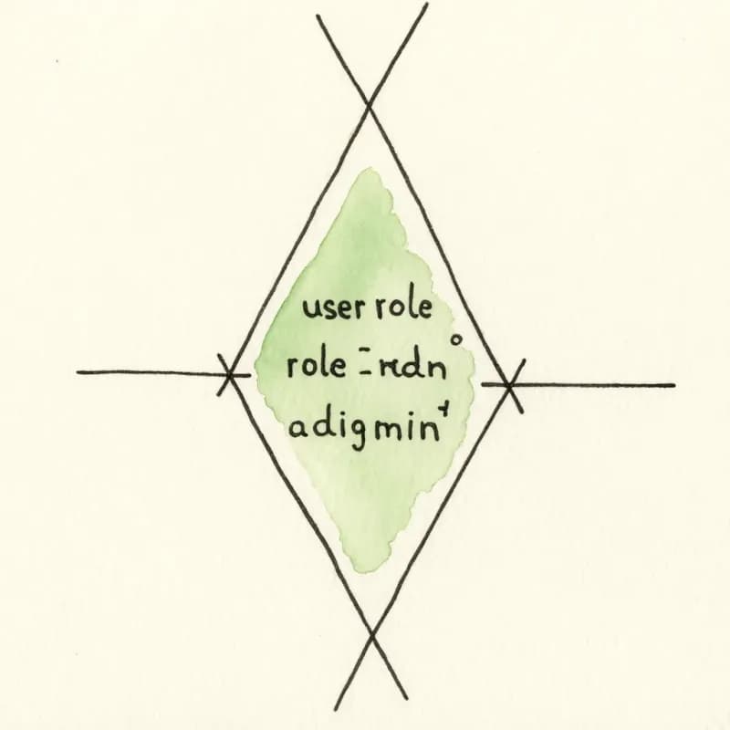Diamond containing the code expression user.role == admin