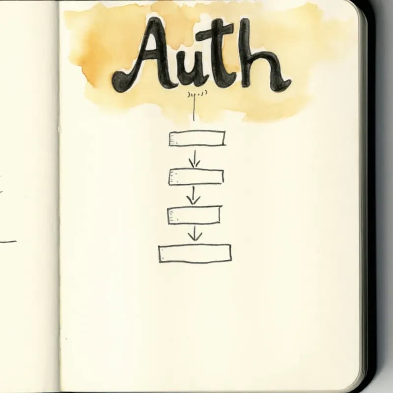 Large ## Auth heading at top with a small flowchart of three rectangles scoped beneath it