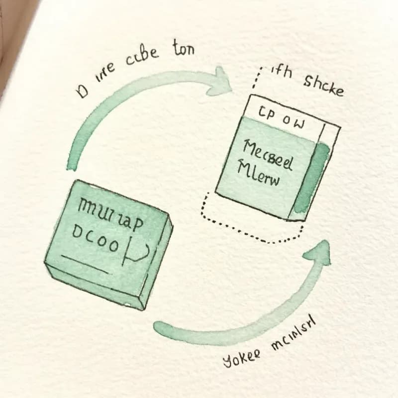 Round-trip cycle between a Mermaid code block and a rendered flowchart with curved arrows