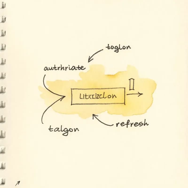 Two lifelines exchanging three labelled arrows: authorize, token, refresh