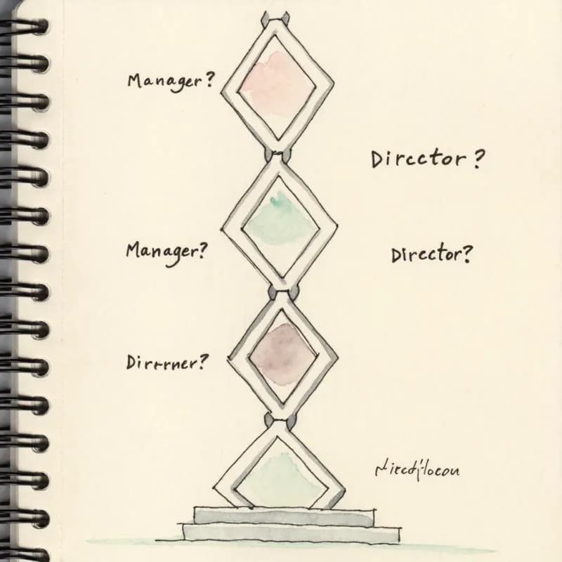 Vertical chain of two stacked diamond approval gates labelled Manager? and Director?
