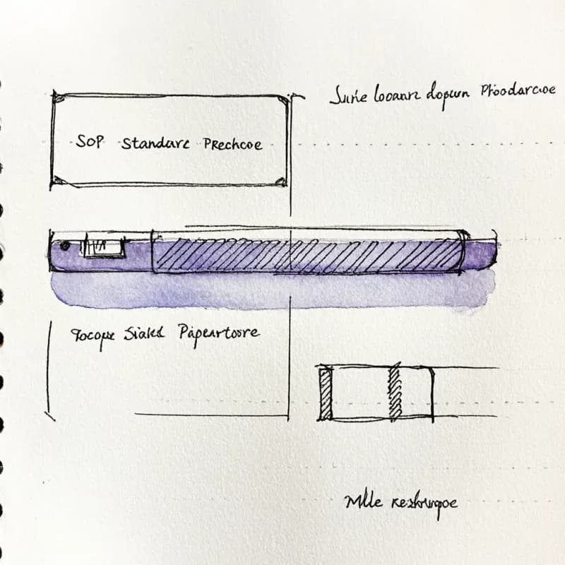 Long horizontal SOP strip with scissor marks and two smaller split flowcharts below