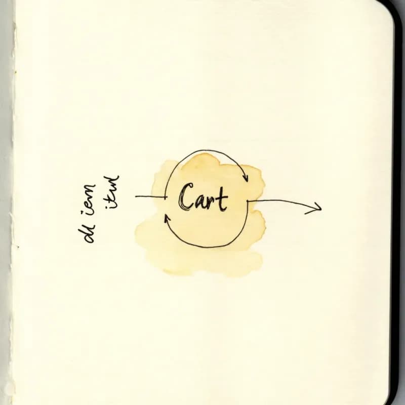 State circle labelled Cart with a curved self-loop arrow labelled add item