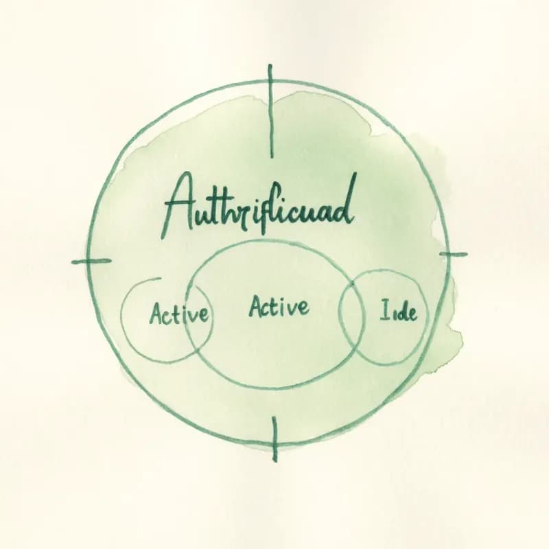 Large outer circle labelled Authenticated containing two smaller sub-circles Active and Idle