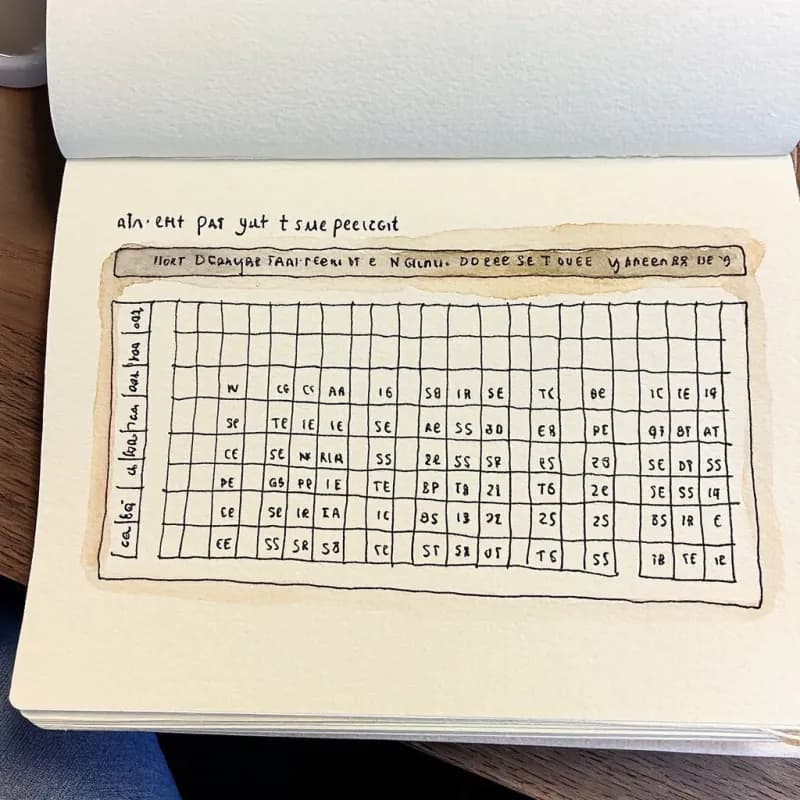 Spreadsheet with the header row highlighted by a faint watercolor band