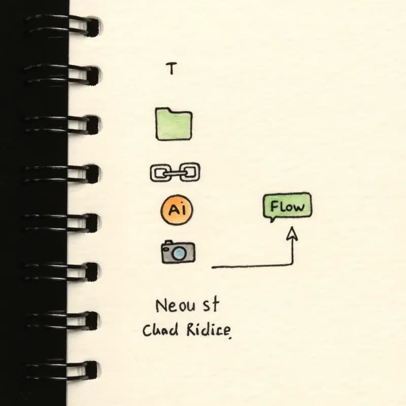 Five input source icons on left collected by an arrow into a single Flow rectangle