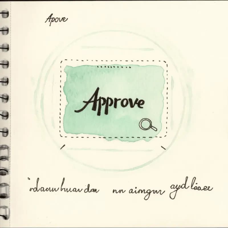 Rectangle labelled Approve inside a dashed OCR bounding box with a magnifier icon
