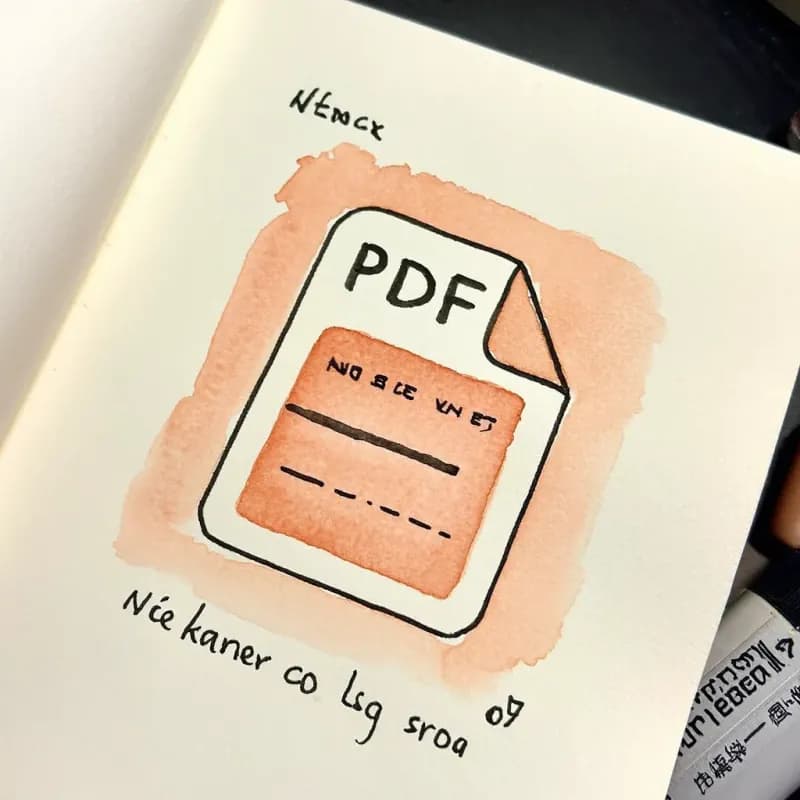 Single PDF page icon with two lines beside it: solid for text, dashed for OCR