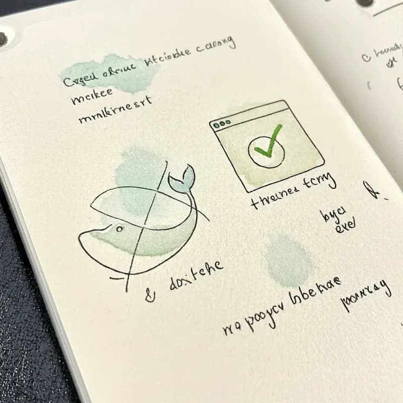 Docker whale icon faintly crossed out beside a browser-window icon with a green check