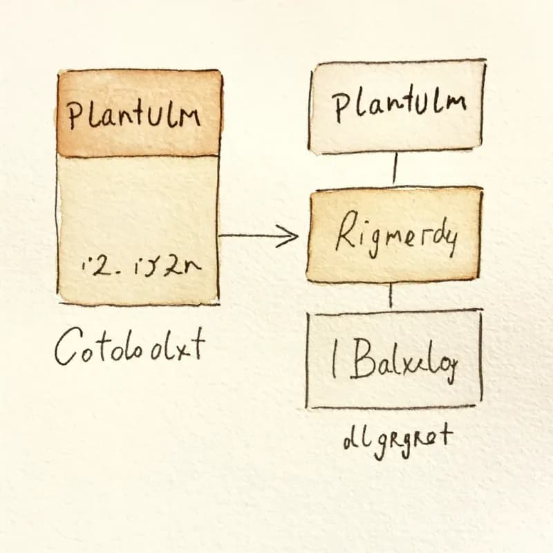 PlantUML code block on left and a clean pen-drawn flowchart of three rectangles on right