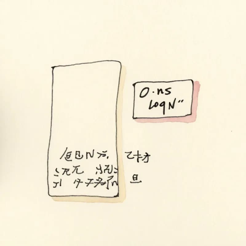 Small rectangle with a sticky-note label reading O(n log n)